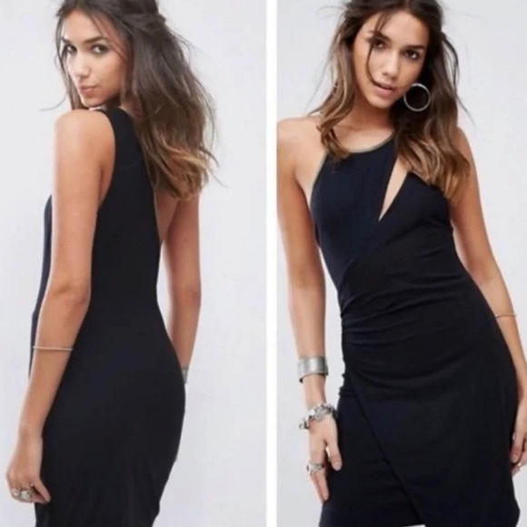 Free People Dresses & Skirts - NWT Free People Asymmetrical Strap Mini Dress in Black